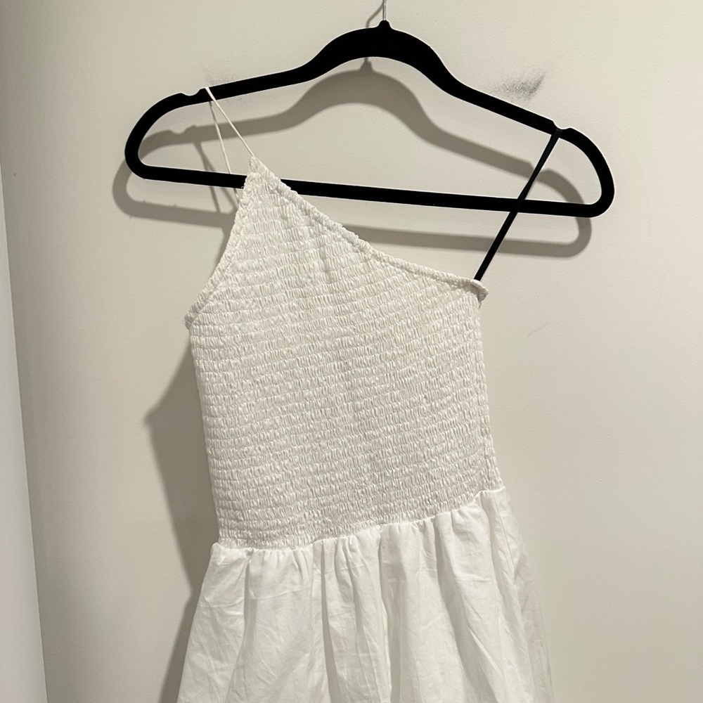 SWF x Revolve 100% Cotton Smocked Tiered Maxi Dress White - Picture 8 of 13
